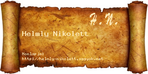 Helmly Nikolett névjegykártya